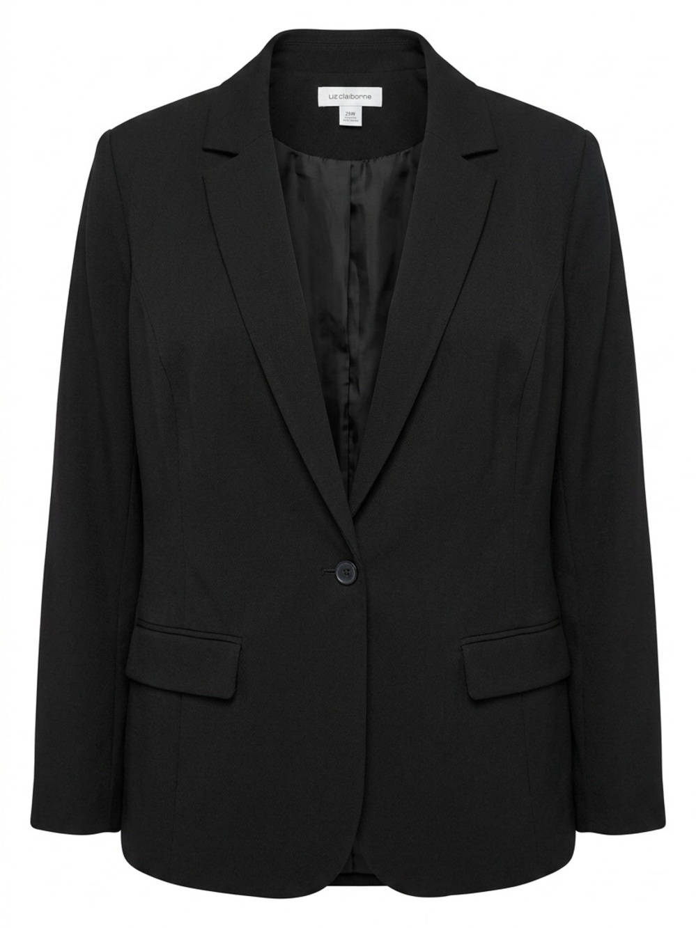 Liz Claiborne Black Single-Button Notch Lapel Blazer